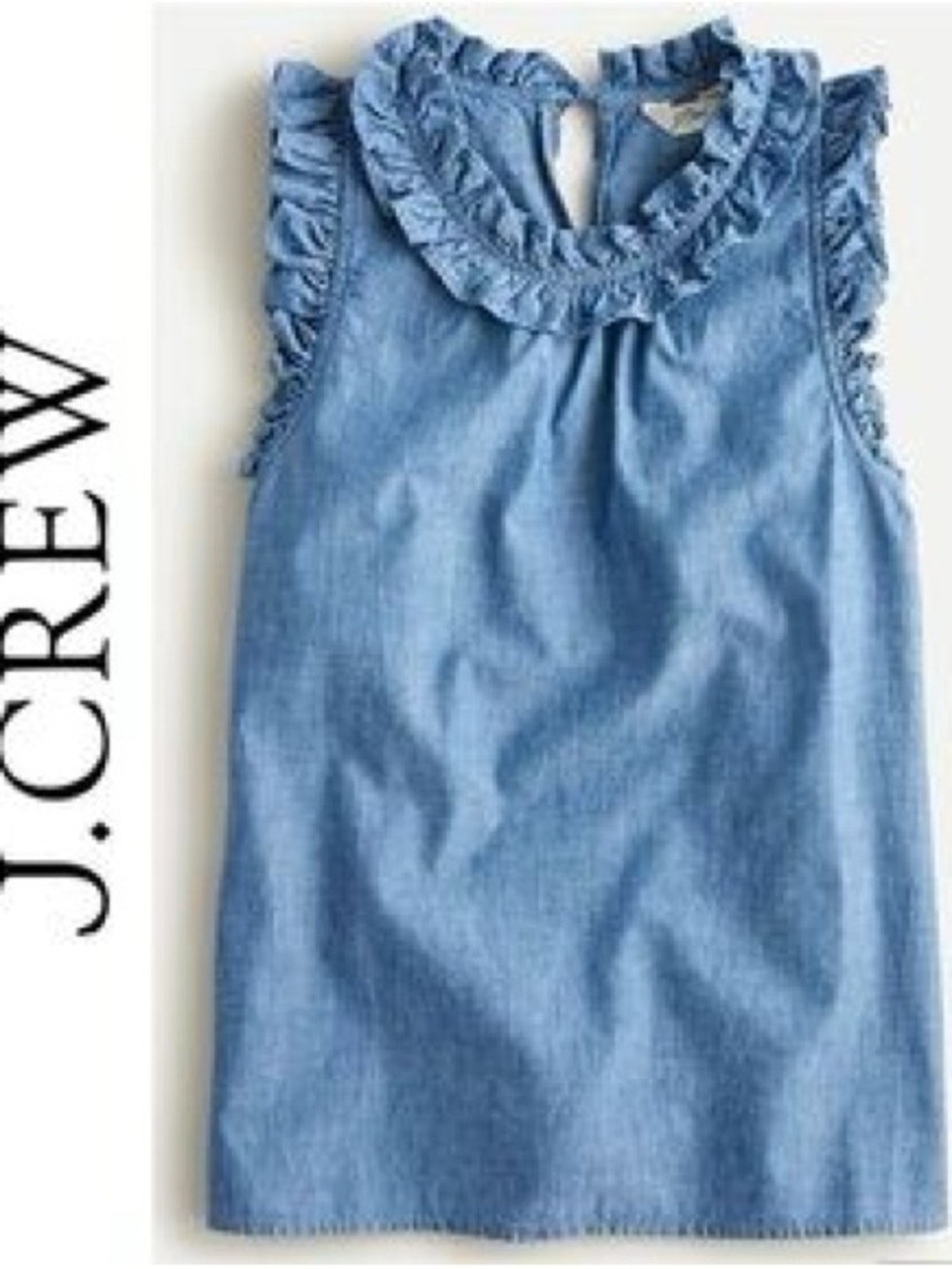 J Crew sleeveless blue chambray blouse